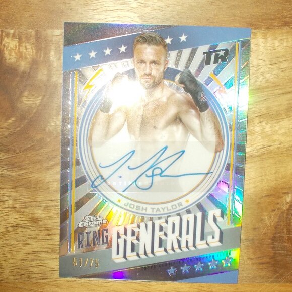 Josh Taylor 2024 Topps Chrome Boxing Ring Generals Autograph /75 Insert - Picture 1 of 5